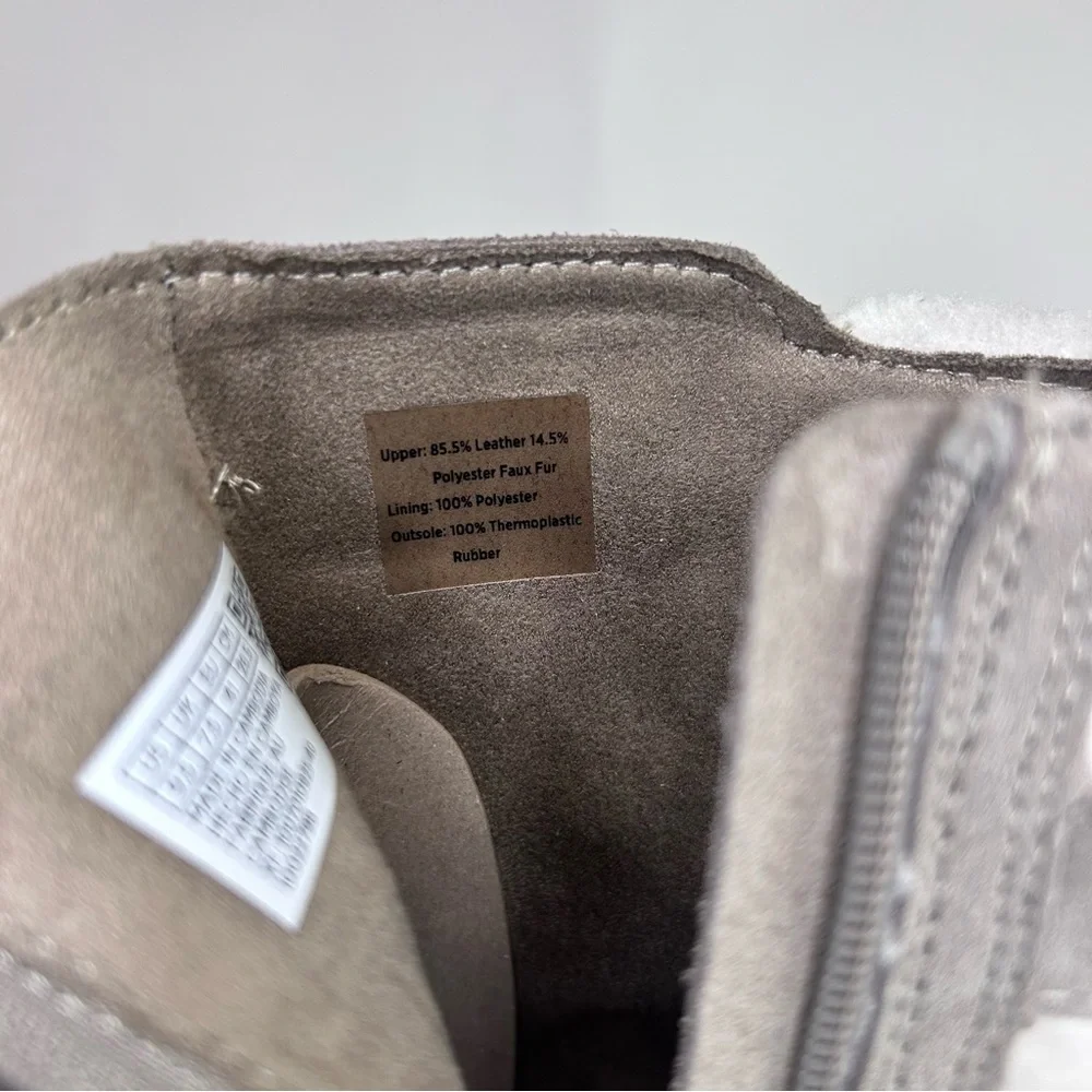 NWT TOMS Astrid Water Repellent‎ Suede Ankle Boots Dune Womens 9.5